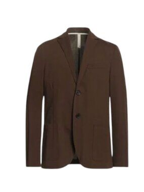 Harris Wharf London Textured Sport Coat Jacket Mens 54 44 Brown Cotton Blazer